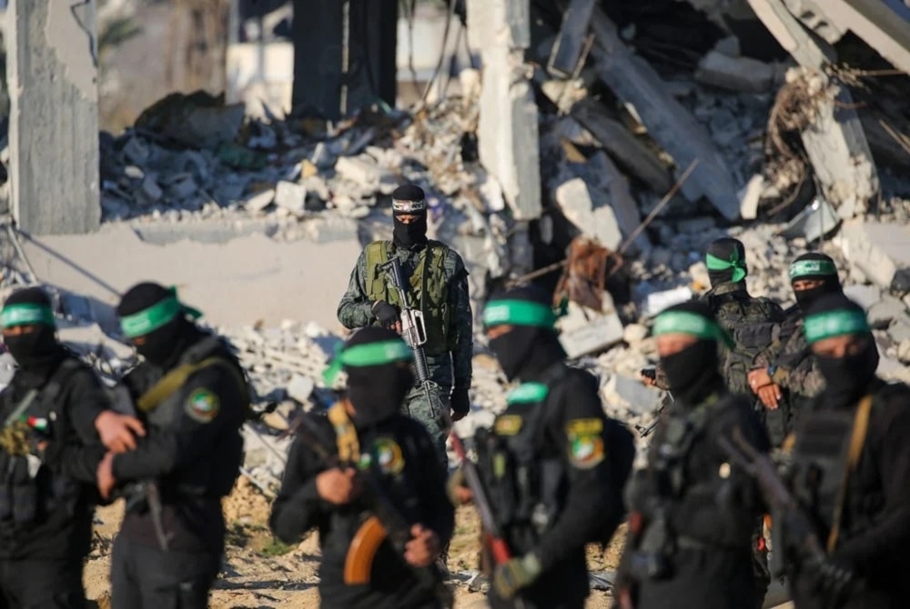 Miembros de las Brigadas Al Qassam.