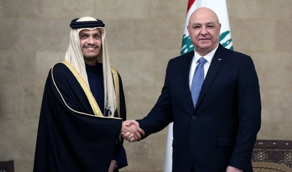 Presidente de Líbano recibe al primer ministro y ministro de Asuntos Exteriores de Qatar. 4 de febrero de 2025