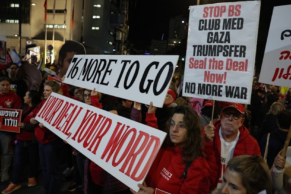 Protesta en Tel Aviv para exigir culminación del canje de prisioneros