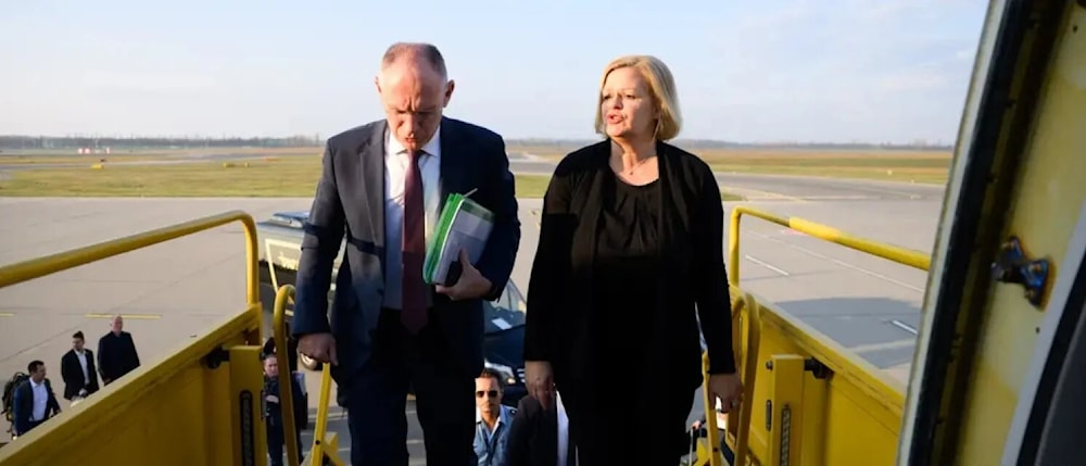 La ministra del Interior alemana, Nancy Wieser, y su homólogo austriaco, Gerhard Karner.