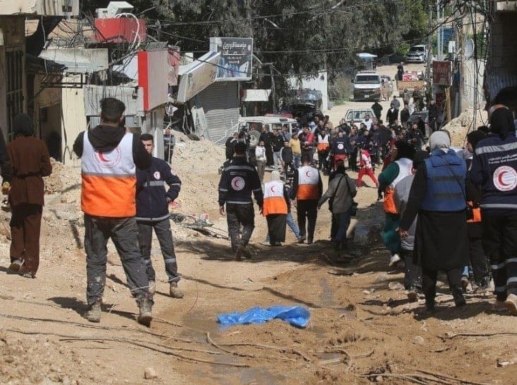 ​Zona donde ocurrió la operación de apuñalamiento en Haifa. 
