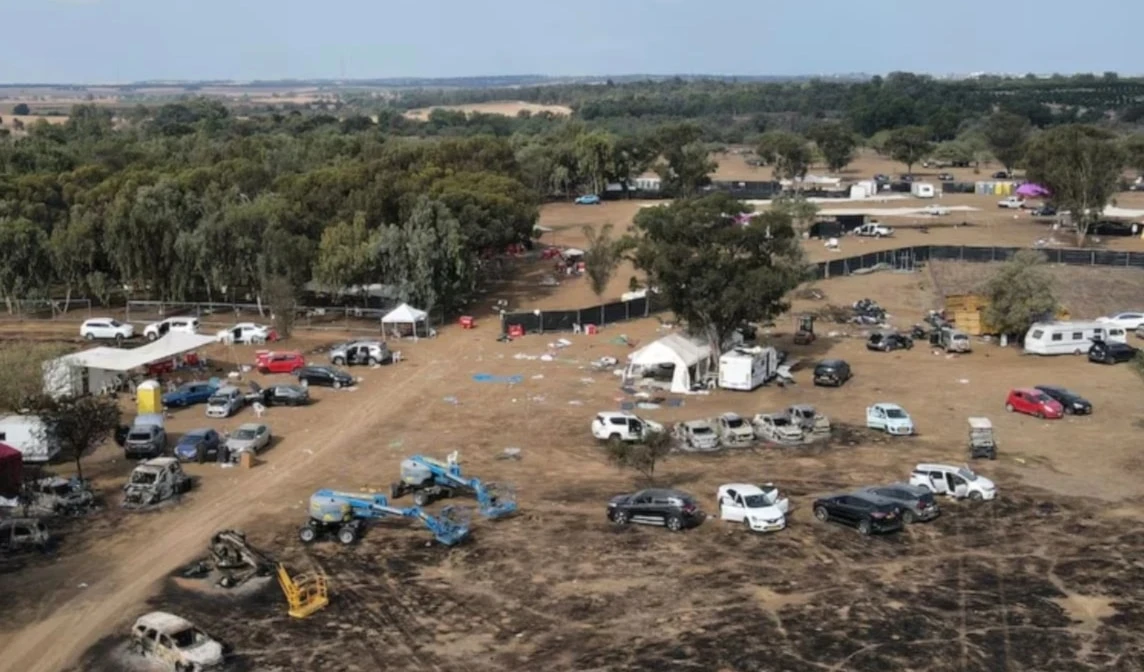 La imagen muestra el panorama tras el ataque del 7 de octubre de 2023 al concierto de Nova, en la Franja de Gaza. (Foto: Archivo)