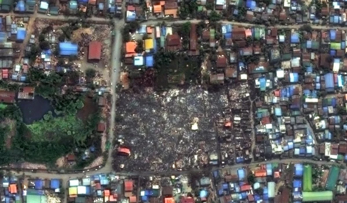 Imágenes satelitales muestran impacto por el sismo en Myanmar Imágenes satelitales muestran impacto por el sismo en Myanmar