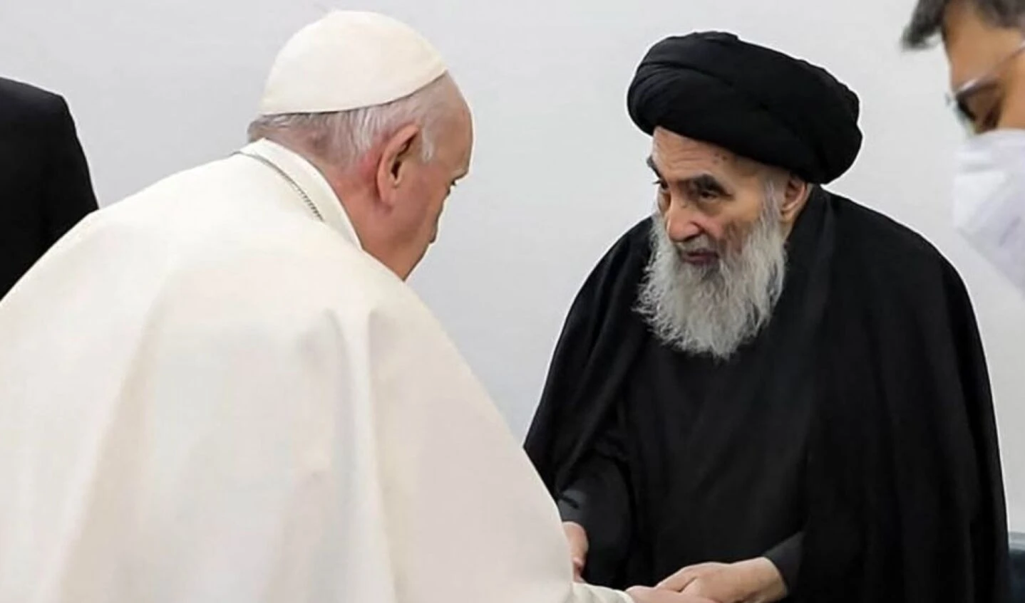 Encuentro entre el papa Francisco y la máxima autoridad religiosa de Irak, el gran ayatollah Ali al-Sistani.