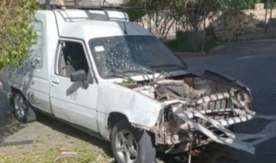 Vehículo atacado en la ciudad de Alma al-Shaab (Foto: Redes Sociales)