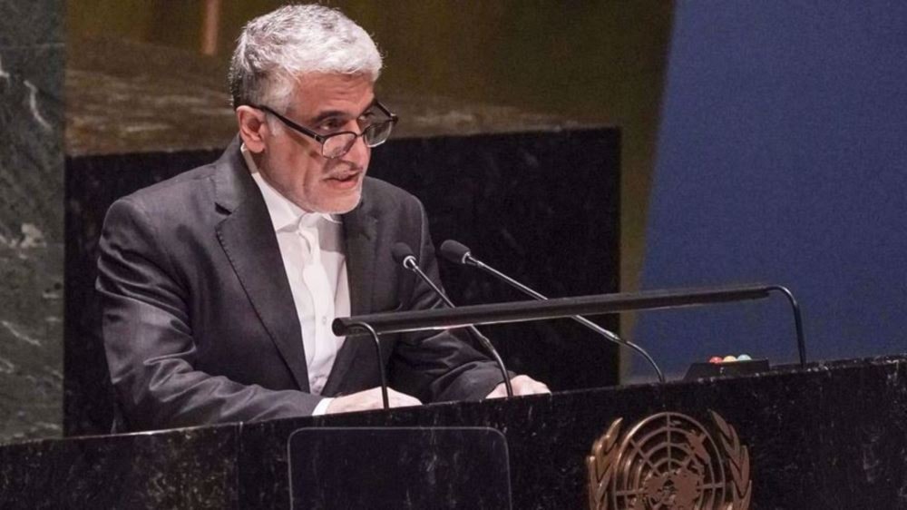 El embajador y representante permanente de Irán ante las Naciones Unidas, Amir Saied Iravani´, defiende la causa Palestina.
