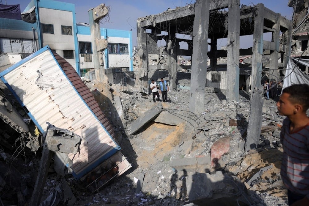 Ruinas de un almacén y refugio de la UNRWA devastado por un ataque aéreo israelí a Jabalia, este sábado. (Foto: AFP)