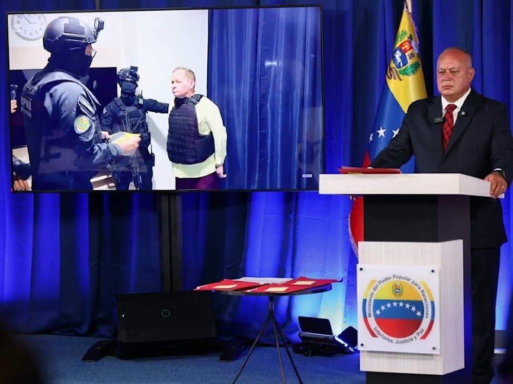 Momento del anuncio de la captura del opositor venezolano Juan Pablo Guanipa, acusado de planear atentados.