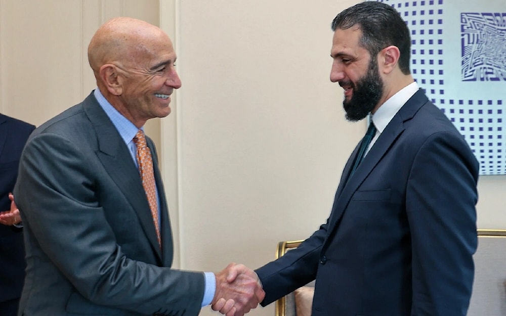 Encuentro entre el enviado especial de EE. UU. a Siria, Tom Barrack, y el presidente interino Ahmed al-Sharaa. 