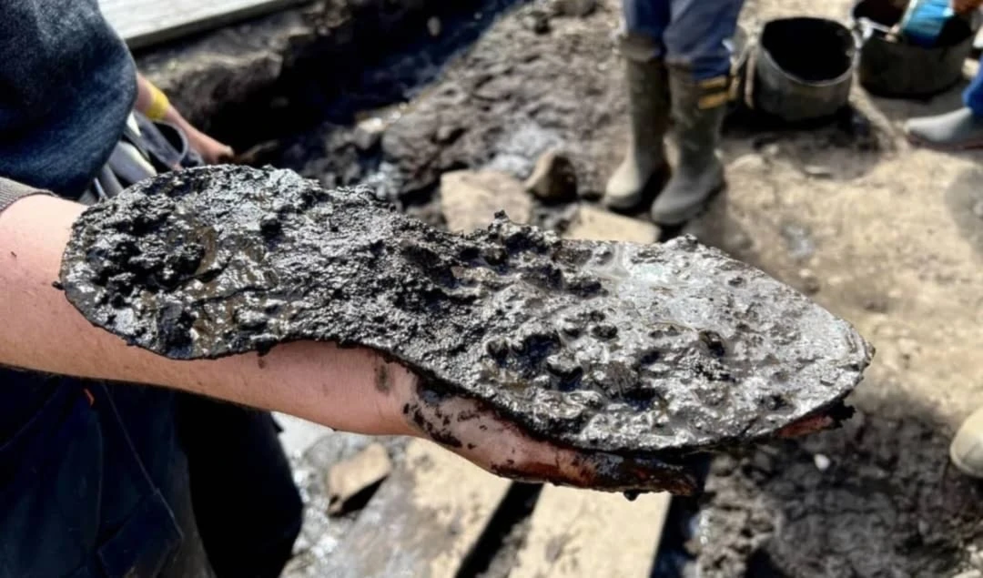 Suela de uno de los zapatos encontrados. Foto: Vindolanda Trust.