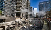 Escenas de la destrucción de Ramat Gan como resultado del impacto de los misiles iraníes. Foto: AFP
