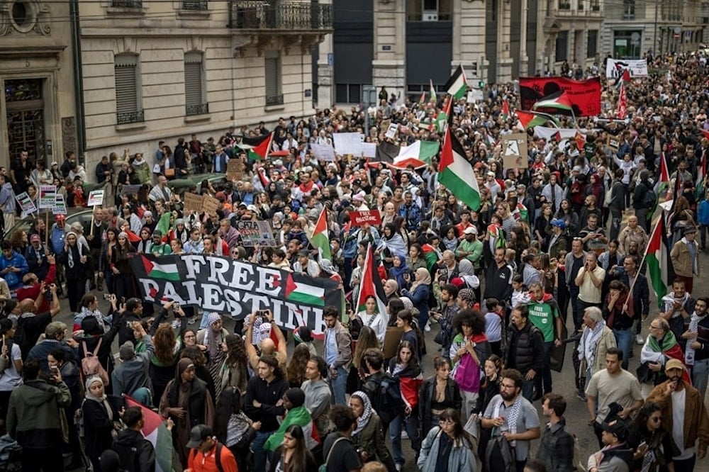 Manifestaciones en Ginebra a favor de Palestina. 
