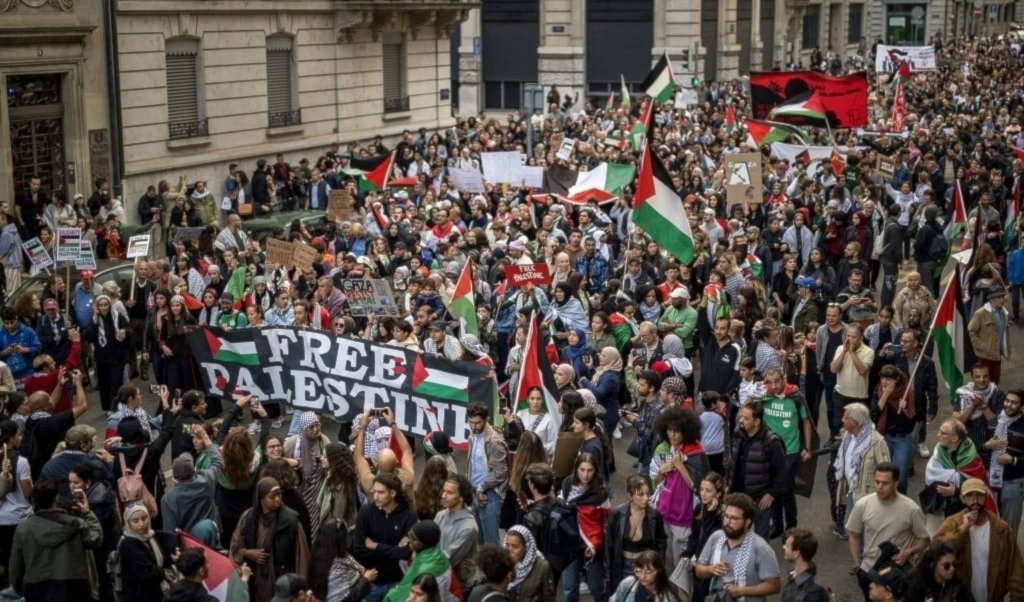 Manifestaciones en Ginebra a favor de Palestina.