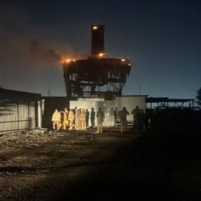 Radar atacado por el dron en el campamento Taji, al norte de Bagdad, Irak.