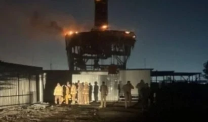 Radar atacado por el dron en el campamento Taji, al norte de Bagdad, Irak. Radar atacado por el dron en el campamento Taji, al norte de Bagdad, Irak.