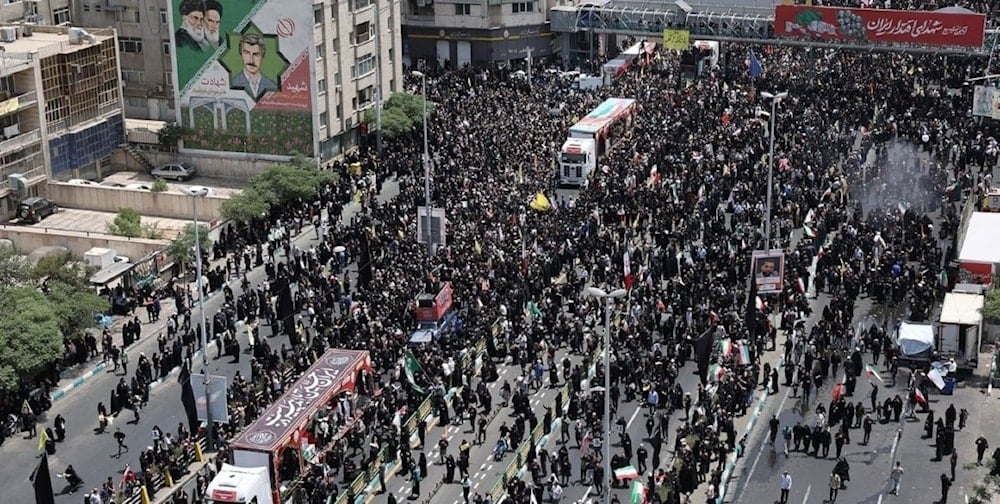 Del funeral de los mártires de la agresión israelí en la capital iraní, Teherán. 28 de junio de 2025 (Foto: Agencias)