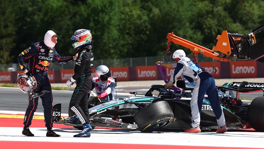 Max Verstappen tuvo que abandonar la carrera en primera vuelta tras una colisión con Kimi Antonelli.
