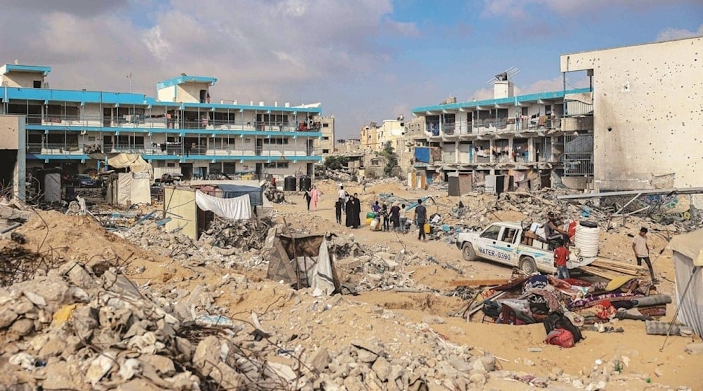 Una escuela de la UNRWA bombardeada en Gaza. 