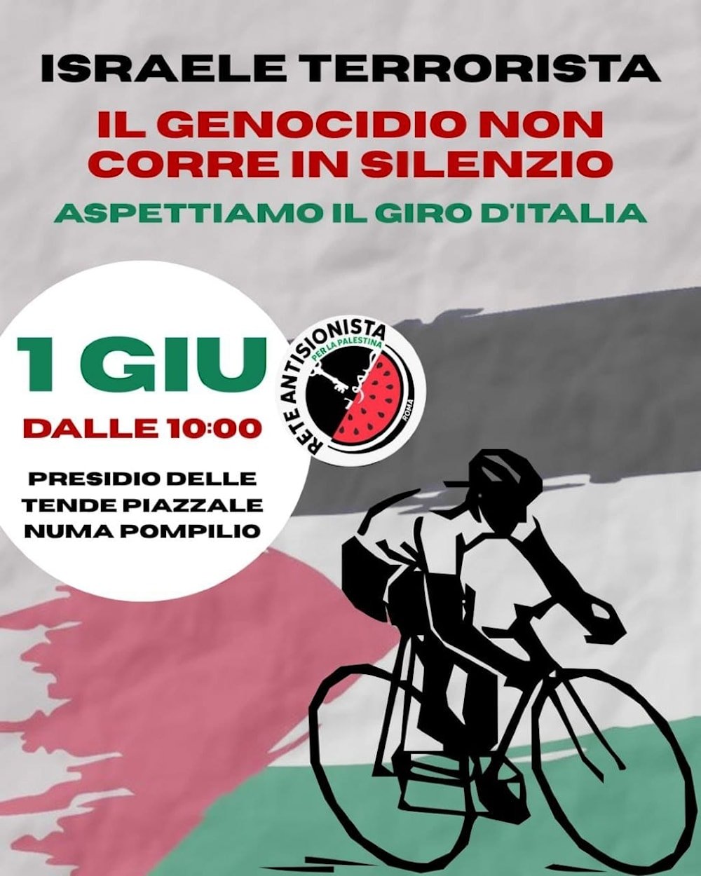 Manifestaciones por la Franja de Gaza irrumpieron en el Giro de Italia