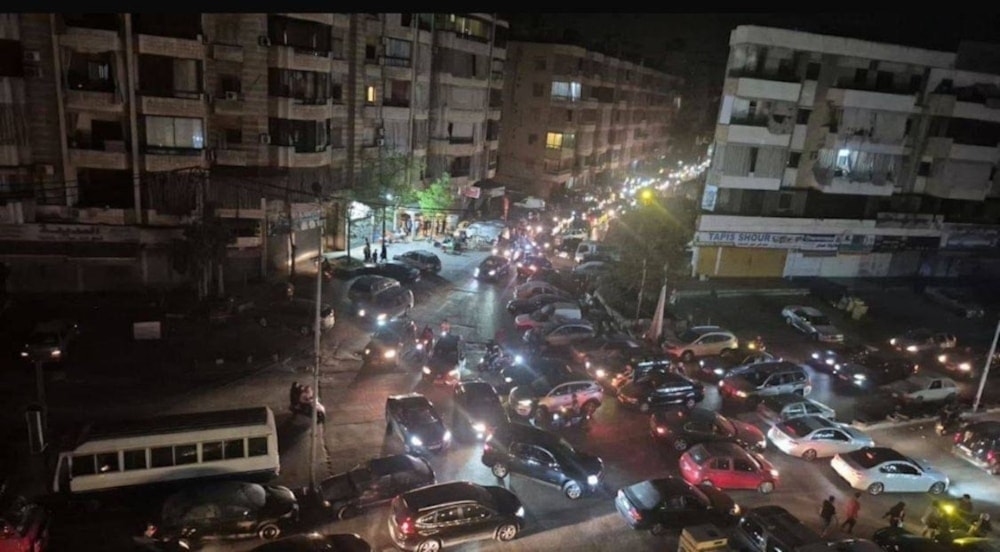 Congestión en el tráfico tras amenaza de bombardeo israelí en suburbio sur del Lìbano. 5 de junio (Foto: Redes Sociales)
