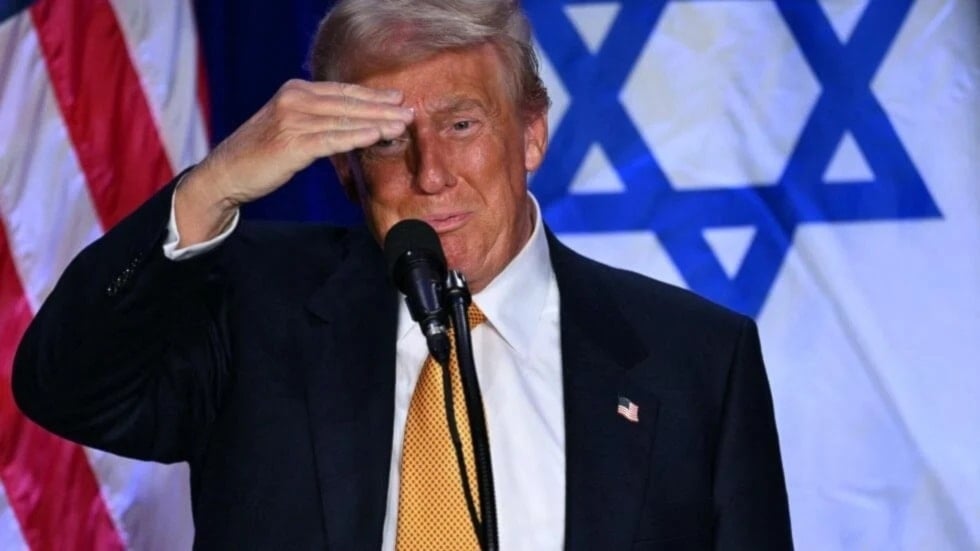 Trump habla en la Cumbre Nacional del Consejo israelí-estadounidense, el 19 de septiembre de 2024. Foto: AFP