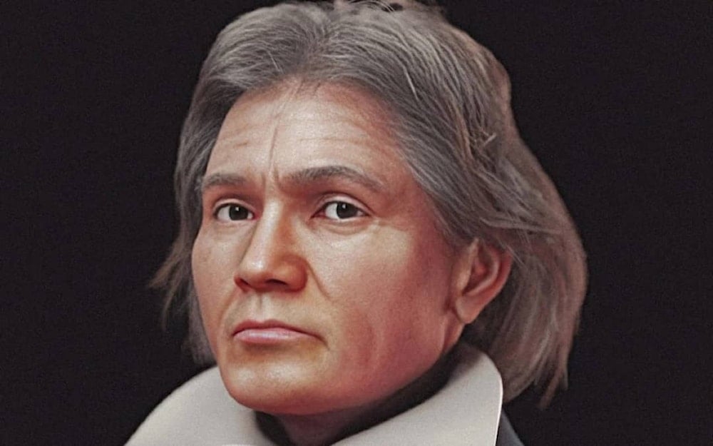 La reconstrucción de Beethoven muestra su mirada gélida. Imagen: Cicero Moraes/Pen News