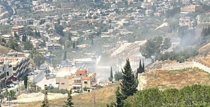 Lugar de la agresión israelí en Al-Shahabiyeh, sur del Líbano