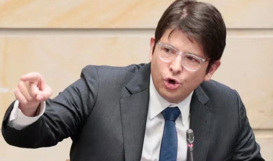 El senador Miguel Uribe en el Congreso colombiano en Bogotá.