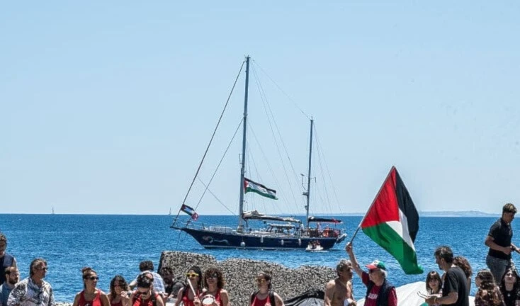El barco humanitario Madleen perteneciente a la Flotilla de la Libertad.