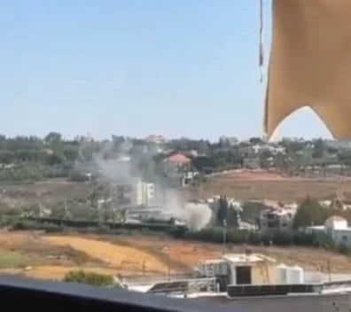 Ataque israelí en la carretera Numeiriya-Sharqiya, en el sur de Líbano.