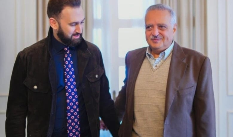 El presidente del Partido Socialista Progresista del Líbano, Taymur Jumblatt, (izquierda) y el líder del Partido Democrático Libanés, Talal Arslan, (derecha). 