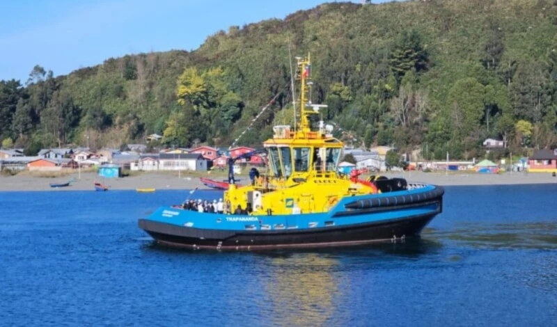Este el primer remolcador totalmente eléctrico de América Latina. Foto: Port Technology.