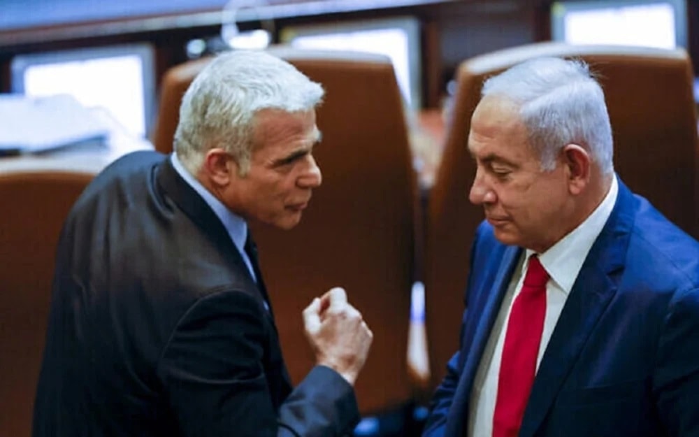 El líder de la oposición israelí, Yair Lapid, y el primer ministro, Benjamín Netanyahu.