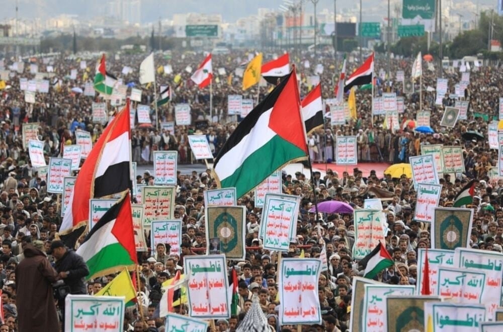 Manifestaciones populares en Yemen a favor de Palestina. 
