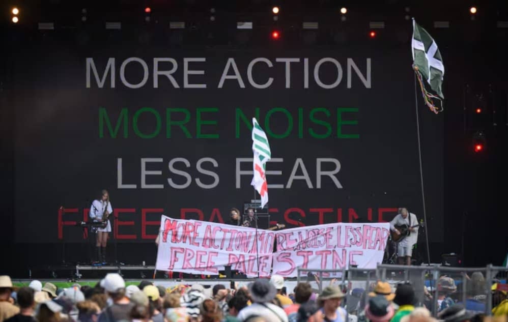 Artistas se manifestaron a favor de la causa palestina. Foto: AP.