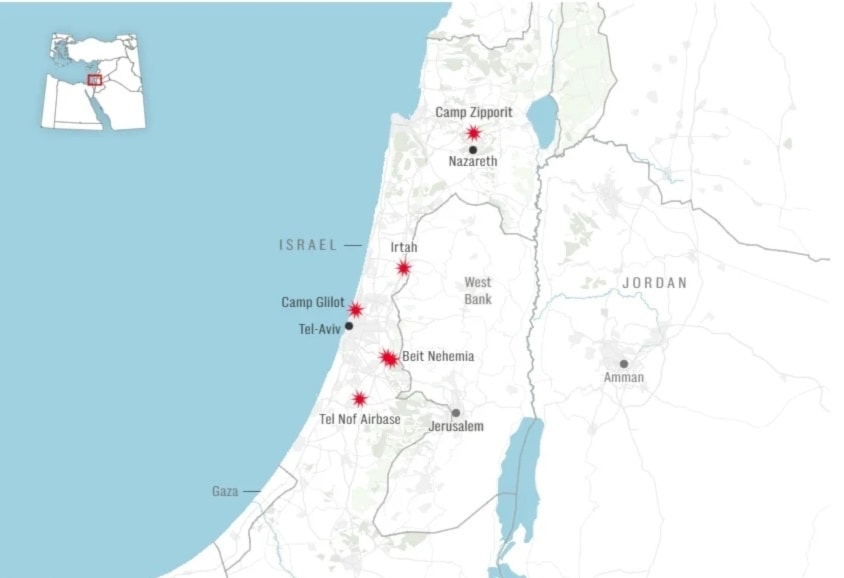 Bases militares israelíes atacadas por Irán.