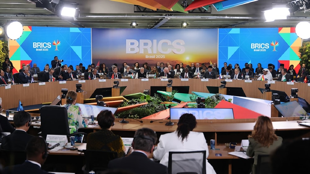 La sala plenaria de la cumbre de los BRICS, en Río de Janeiro, Brasil.
