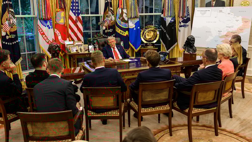 Reunión entre Donald Trump, Vladímir Zelenski y representantes de Europa y la OTAN, Washington, EE.UU., 18 de agosto de 2025