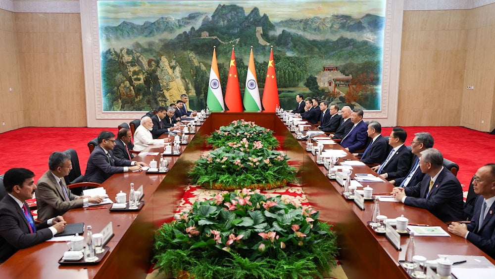 Presidentes de Rusia, Vladimir Putin;  de China, Xi Jinping; Narendra Modi de la India y otros líderes extranjeros durante las sesiones de la Cumbre de la Organización de Cooperación de Shanghai en Tianjin. (Foto: @narendramodi)