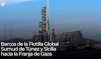 Barcos de la Flotilla Global Sumud de Túnez y Sicilia hacia la Franja de Gaza