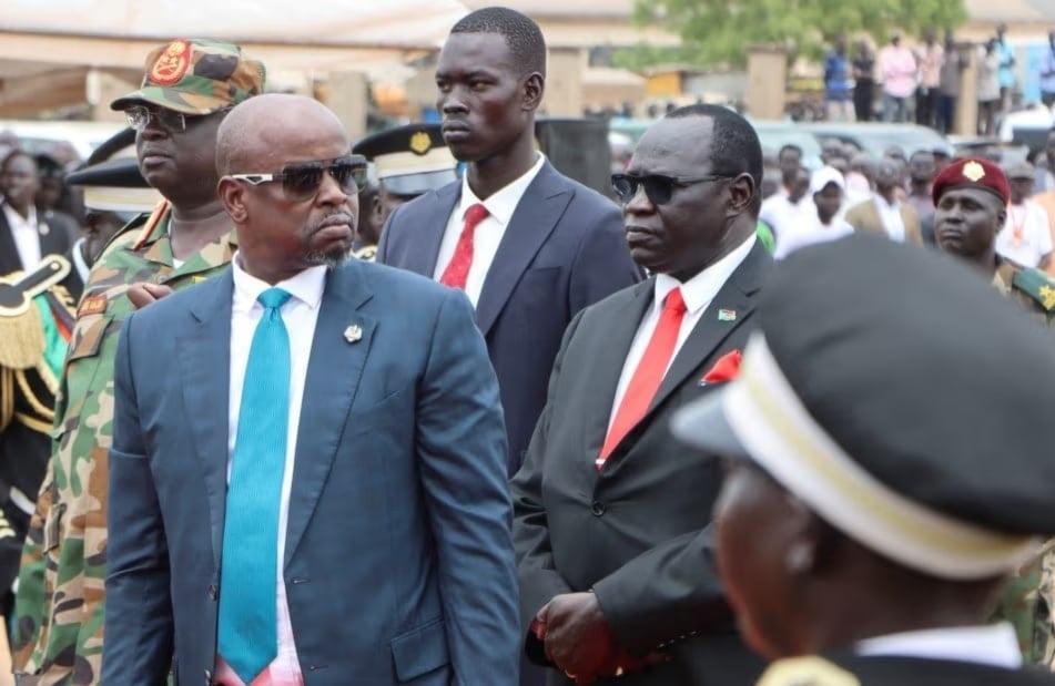 El vicepresidente de Sudán del Sur, Benjamin Bol Mel, asiste a un funeral en Juba. Foto: Reuters