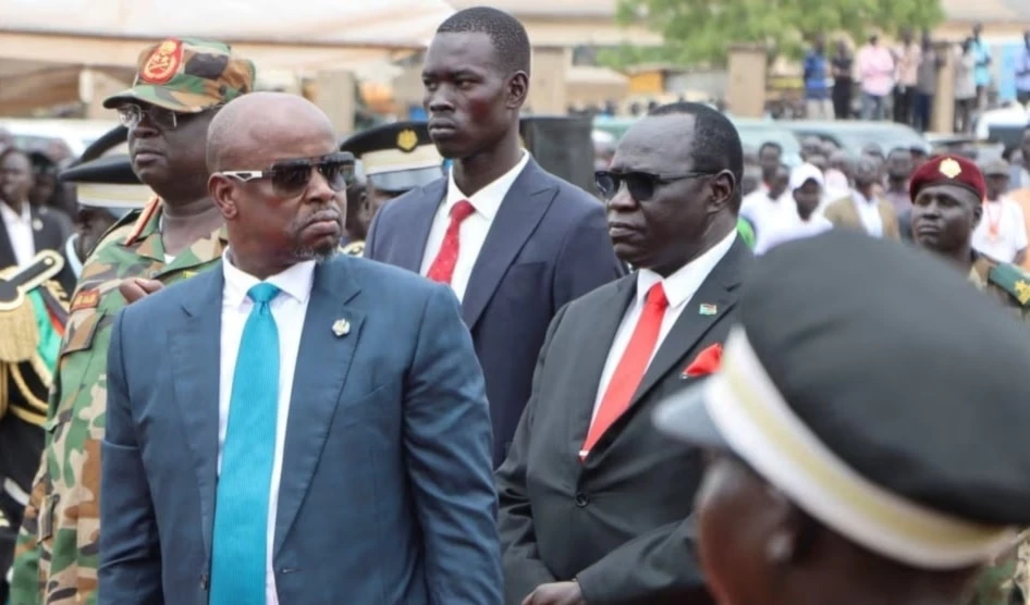 El vicepresidente de Sudán del Sur, Benjamin Bol Mel, asiste a un funeral en Juba. Foto: Reuters