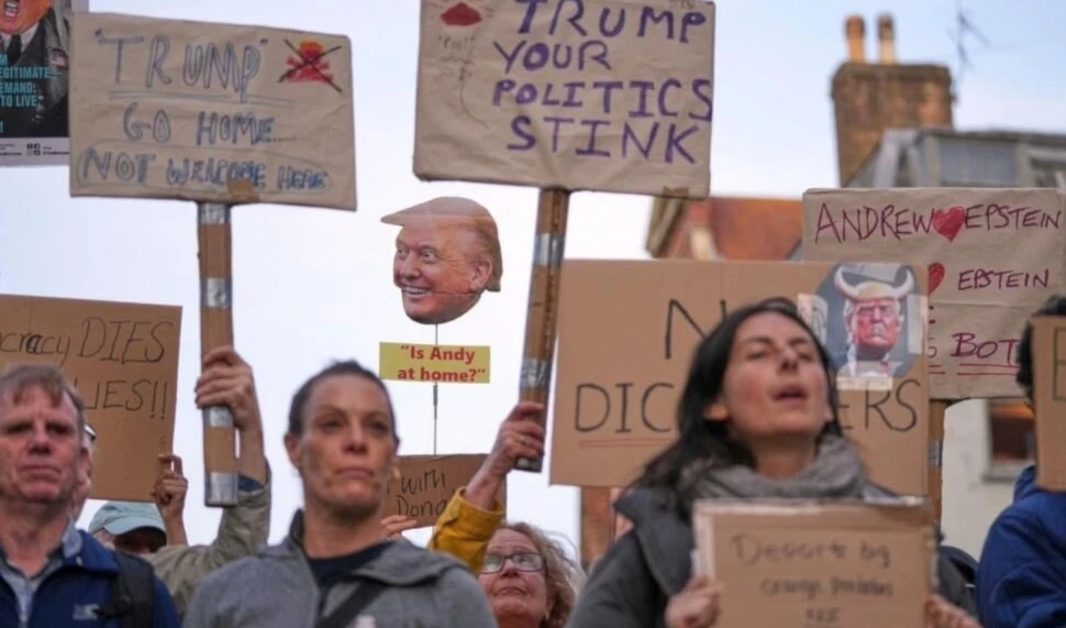 Protestas en Londres denuncian la visita de Trump por guerra de Gaza