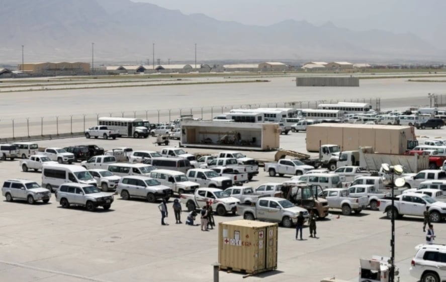 La base aérea de Bagram, al norte de Kabul, fue la instalación militar más grande de EE. UU. en Afganistán.