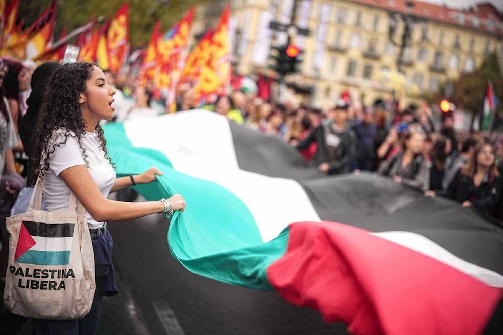 Manifestación en Roma en apoyo a Gaza. (Foto: AP)