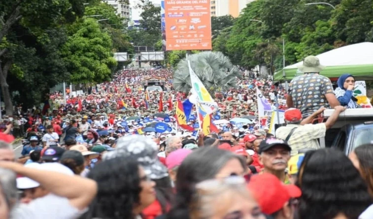 En Caracas marcha a favor de Palestina.