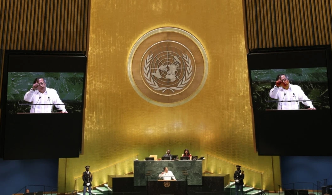 El presidente de Colombia, Gustavo Petro, durante su intervención ante la Asamblea General de la ONU. (Foto: @petrogustavo)