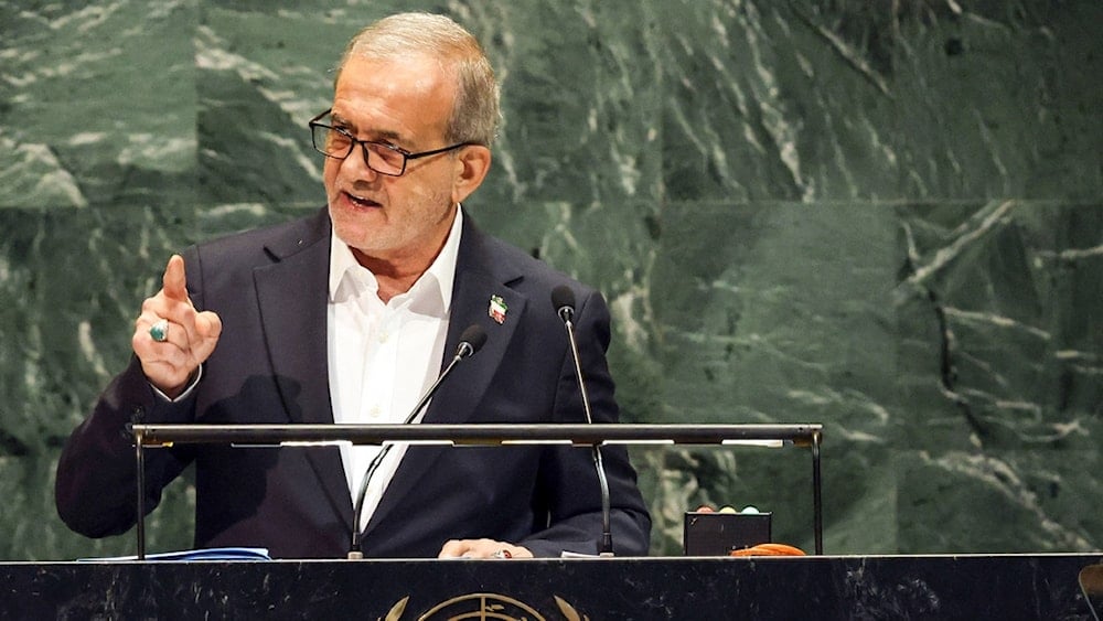El presidente de Irán, Masoud Pezeshkian, durante su discurso en ONU. (Foto: Getty Images)