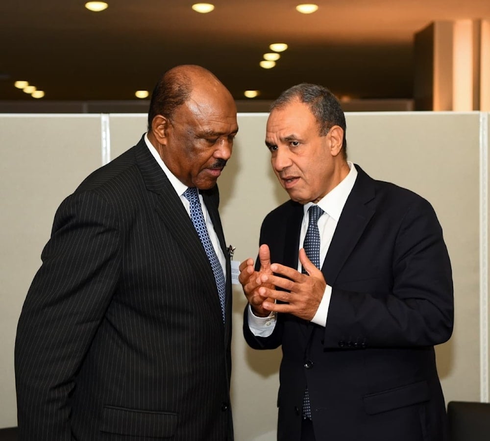 Encuentro entre los cancilleres de Sudán y Egipto al margen de la Asamblea General de la ONU en Nueva York.