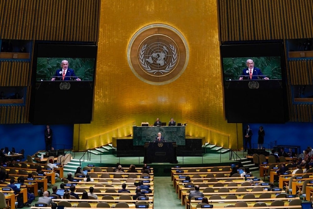 La ONU prácticamente vacía: nadie quiso oír hablar al genocida. (Foto: AFP)